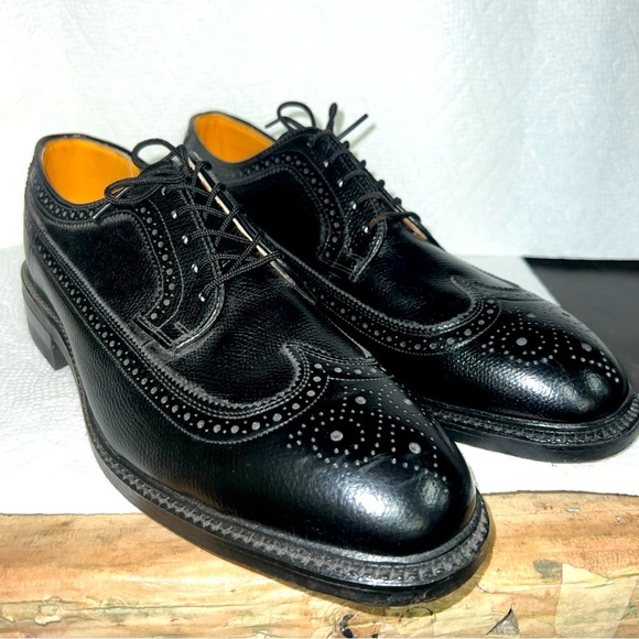 New Iron Age By Bostonian 8.5 D/B Black Wingtip Dress Safety Shoes - Picture 1 of 13